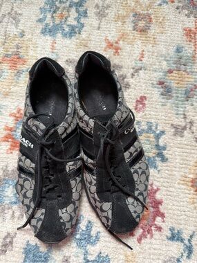 Coach Black and white Monogram Low-Top Sneakers